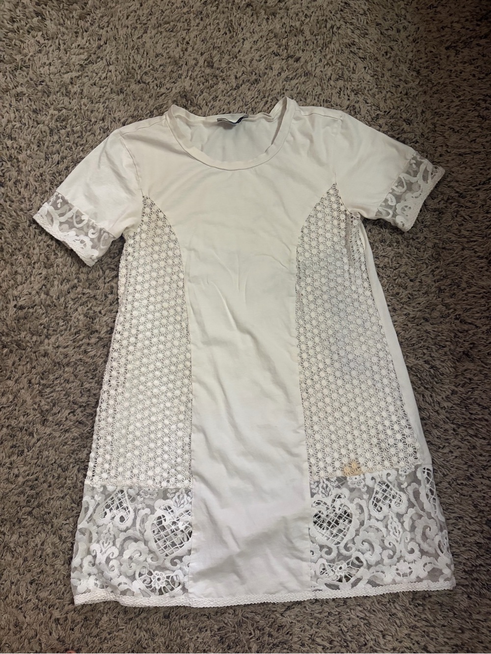 White Lace-Panel Women's coverup